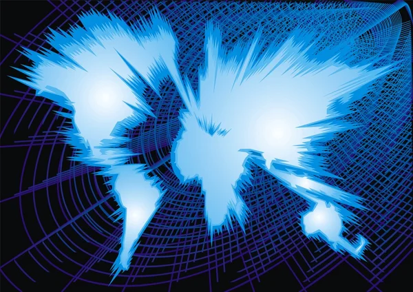 Wereldkaart met elk continent — Stockvector