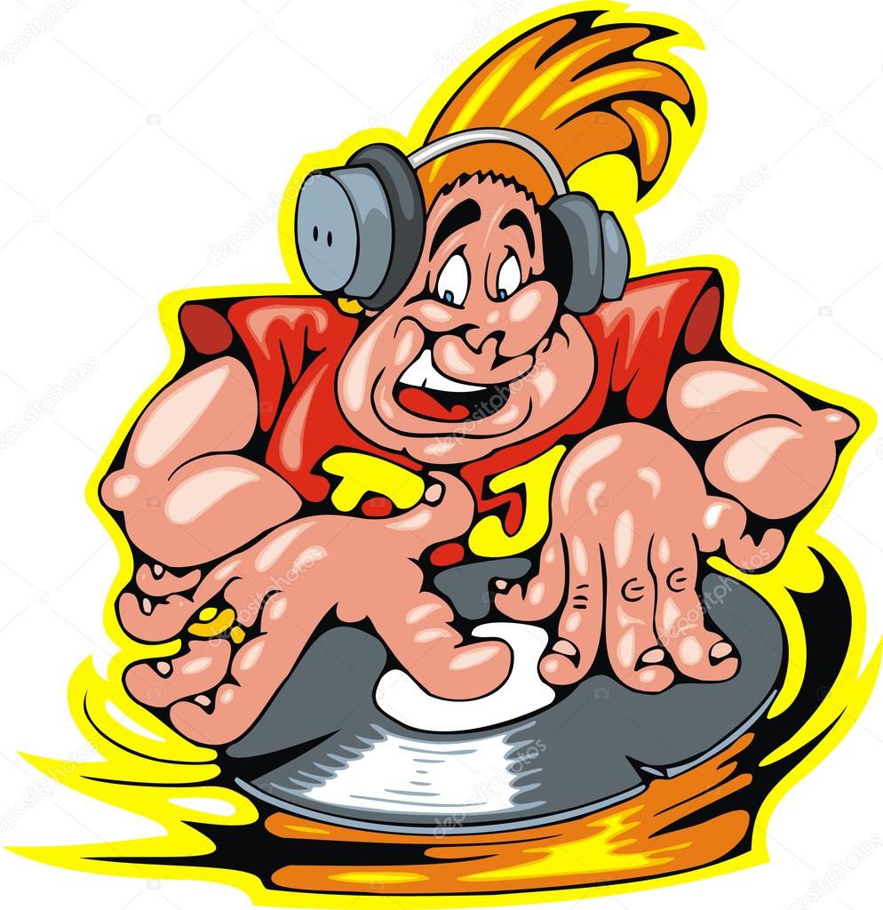 DJ man isolated on the white background