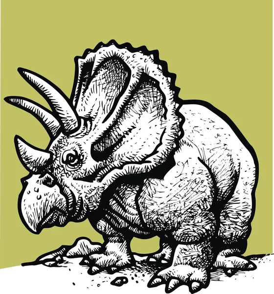 Styracosaurus como dinossauro velho — Vetor de Stock