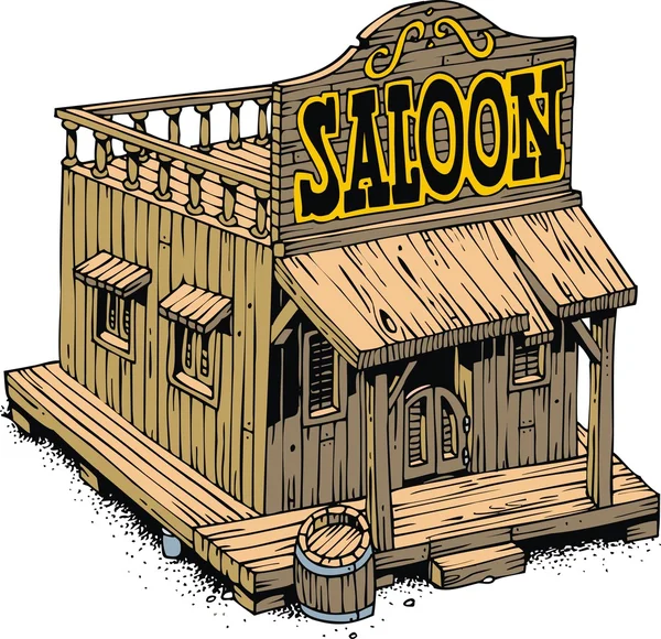 Saloon velho — Vetor de Stock