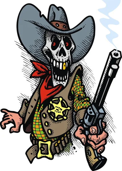 Sheriff death from wild west — Stock Vector