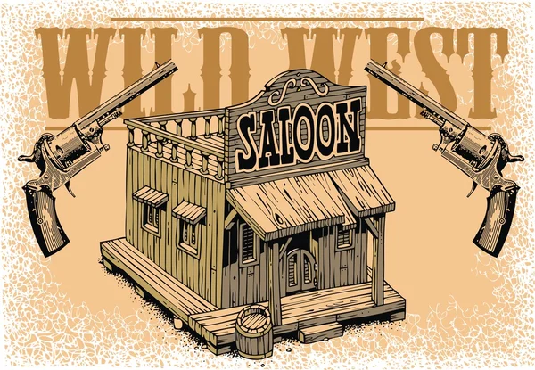 Vieux saloon — Image vectorielle