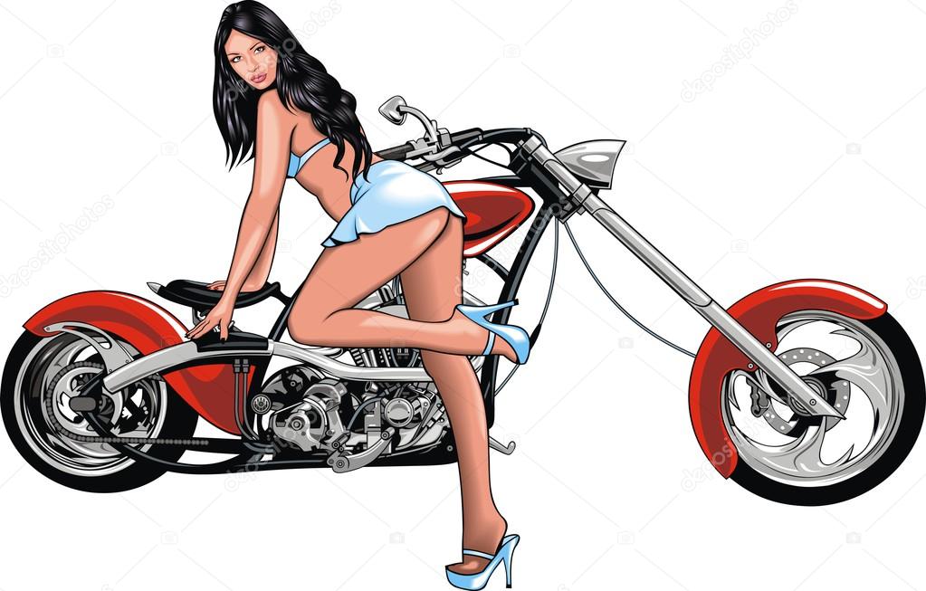 my original motorbike design with nice girl 