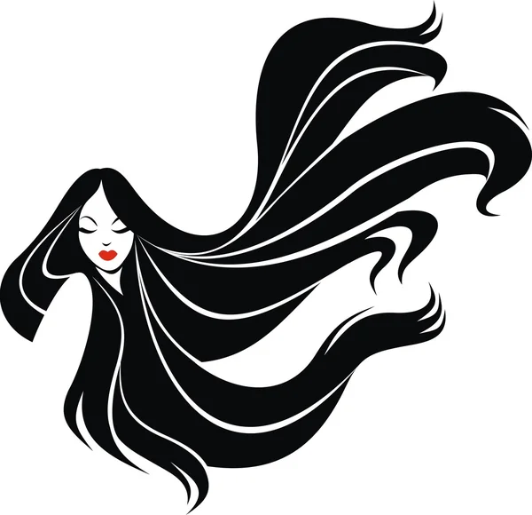 Girl face and nice hair — Stock Vector