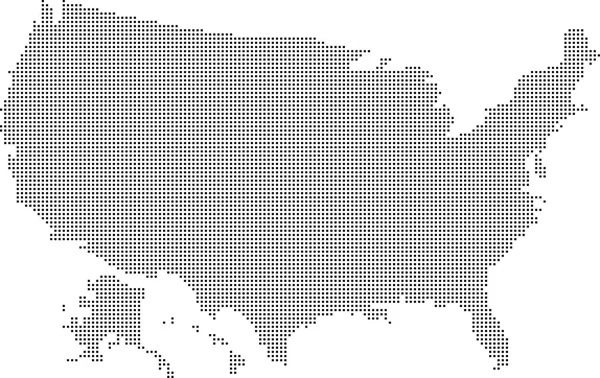 Mapa USA z kropkami — Wektor stockowy