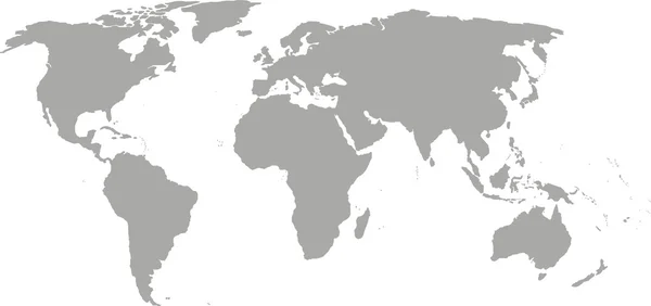 Mapa del mundo gris — Archivo Imágenes Vectoriales