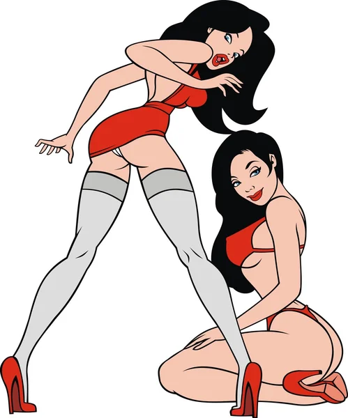 Deux femmes sexy — Image vectorielle