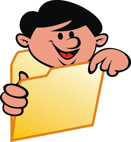 Μικρό αγόρι στο φάκελο "υπολογιστής" — Διανυσματικό Αρχείο