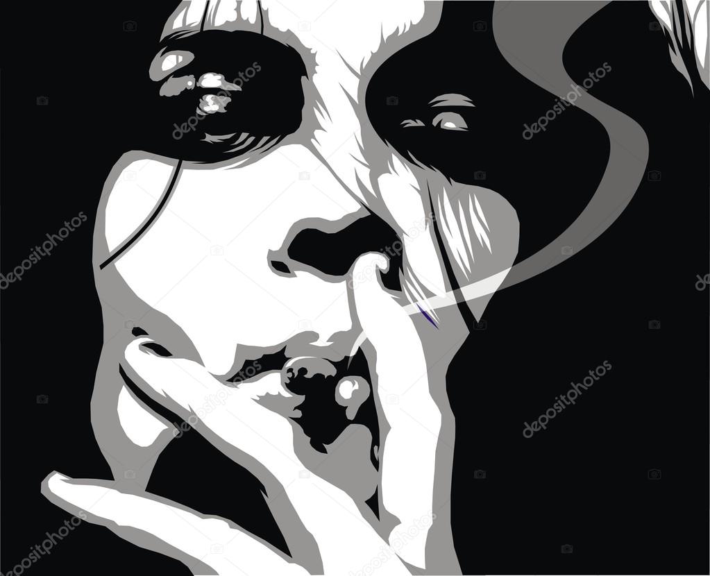 Vectores de Mujer fumando marihuana, imágenes vectoriales | DepositPhotos, image size:1023x830