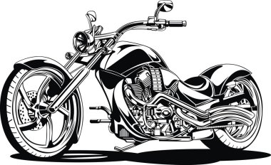 my black and white motorbike design clipart
