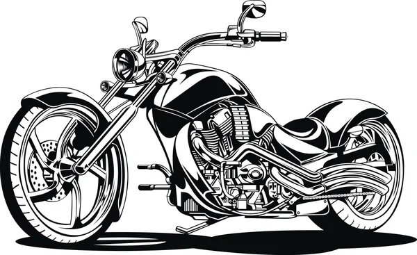 Benim siyah beyaz motosiklet tasarım — Stok Vektör