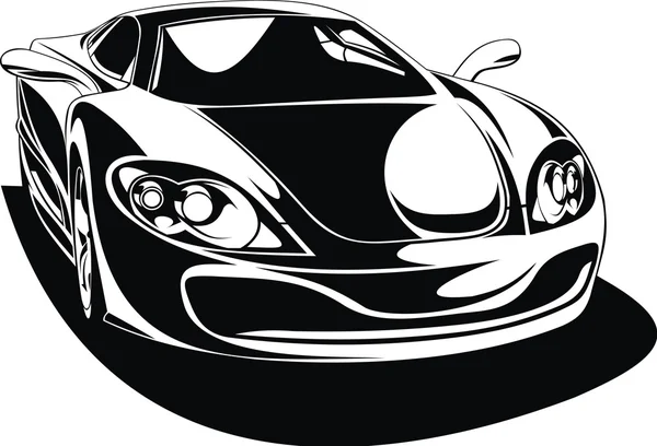 Ma voiture design noir et blanc — Image vectorielle