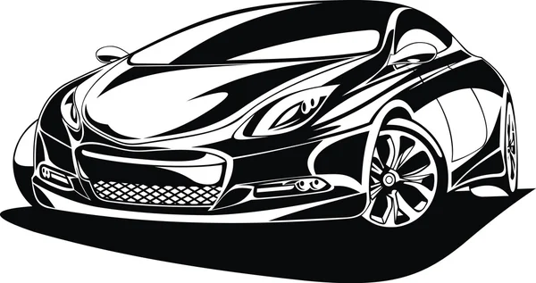 Ma voiture design noir et blanc — Image vectorielle