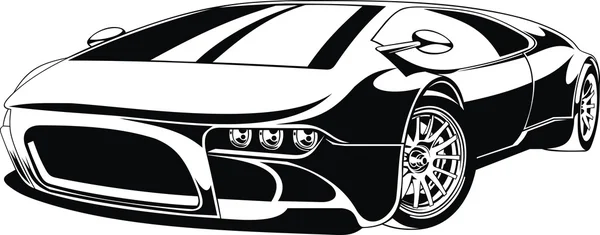 Mi coche de diseño blanco y negro — Vector de stock