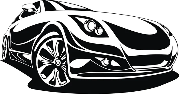 Ma voiture design noir et blanc — Image vectorielle