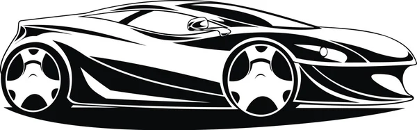 Mi coche de diseño blanco y negro — Vector de stock