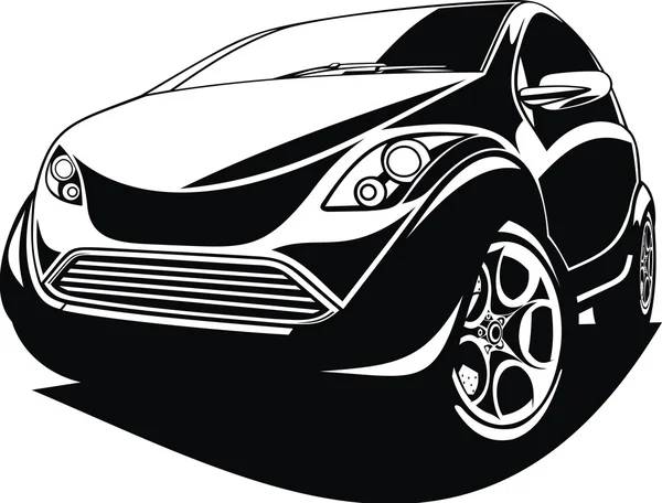 Mi coche de diseño blanco y negro — Vector de stock