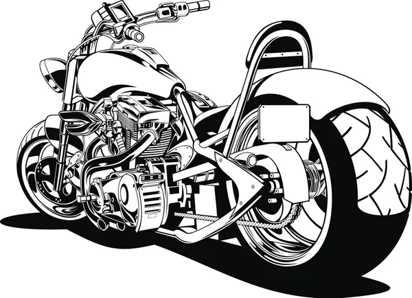 My black and white motorbike design — Stock Vector