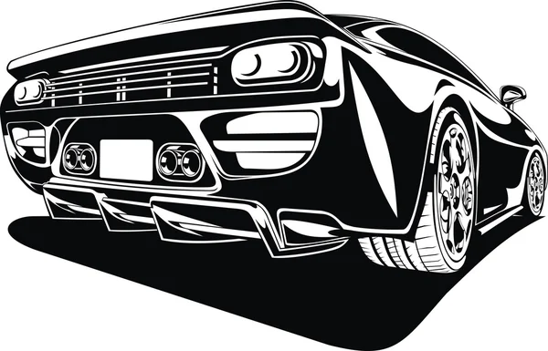 Ma voiture design noir et blanc — Image vectorielle