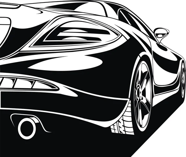 Mi coche de diseño blanco y negro — Vector de stock