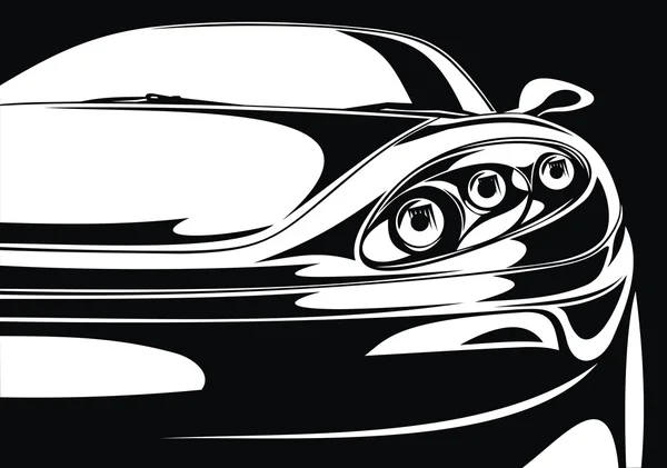 Mi coche de diseño blanco y negro — Vector de stock