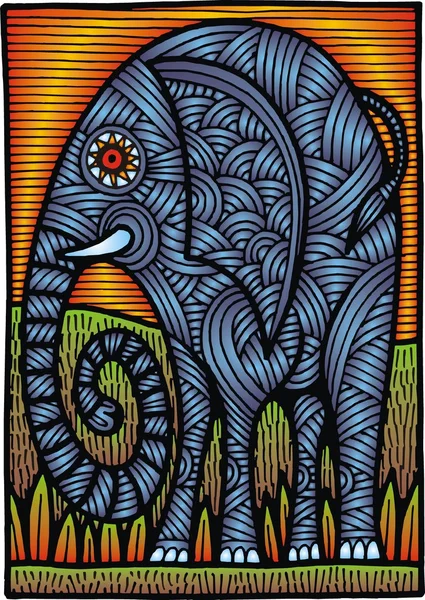 Ilustración de elefante abstracto — Archivo Imágenes Vectoriales