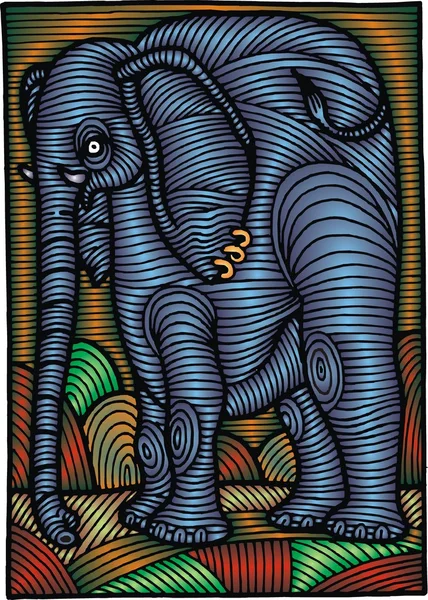 Ilustración de elefante abstracto — Archivo Imágenes Vectoriales