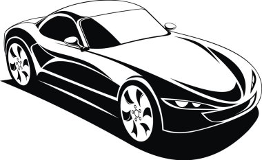 siyah ve beyaz tasarım arabam 