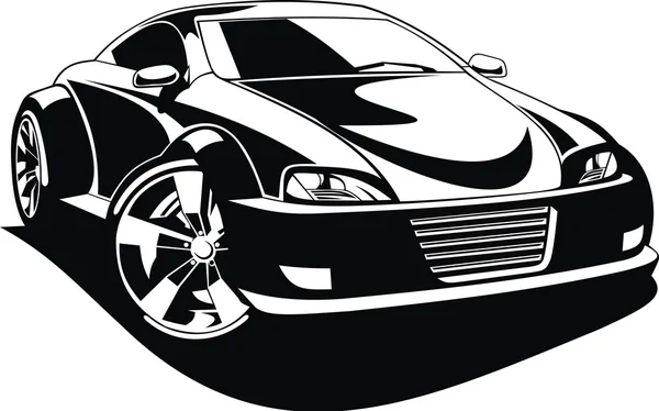 My black and white design car — Stock Vector