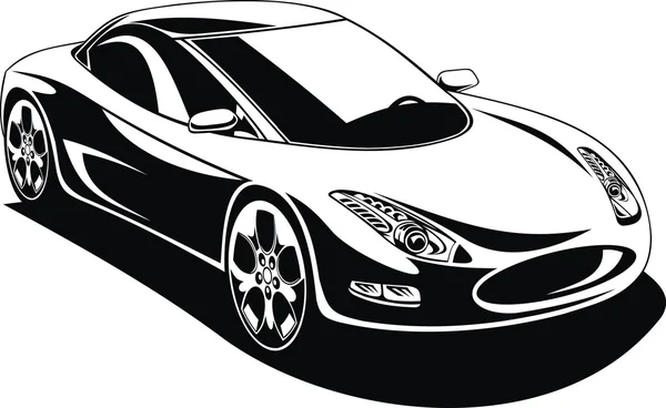 Το αυτοκίνητό μου μαύρο και άσπρο σχέδιο — Διανυσματικό Αρχείο