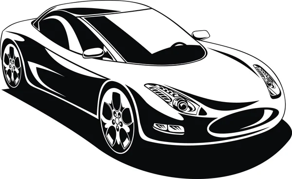 Mi coche de diseño blanco y negro — Vector de stock