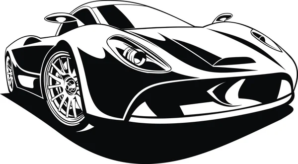 Mi coche de diseño blanco y negro — Vector de stock