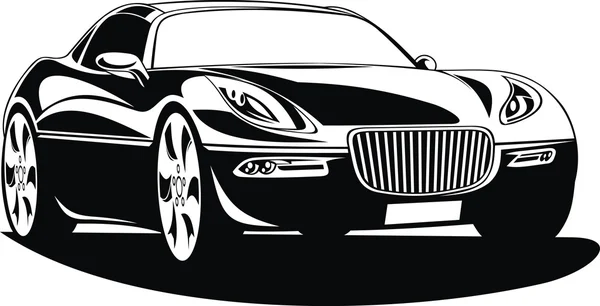 Mi coche de diseño blanco y negro — Vector de stock