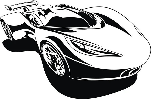 La mia auto di design in bianco e nero — Vettoriale Stock