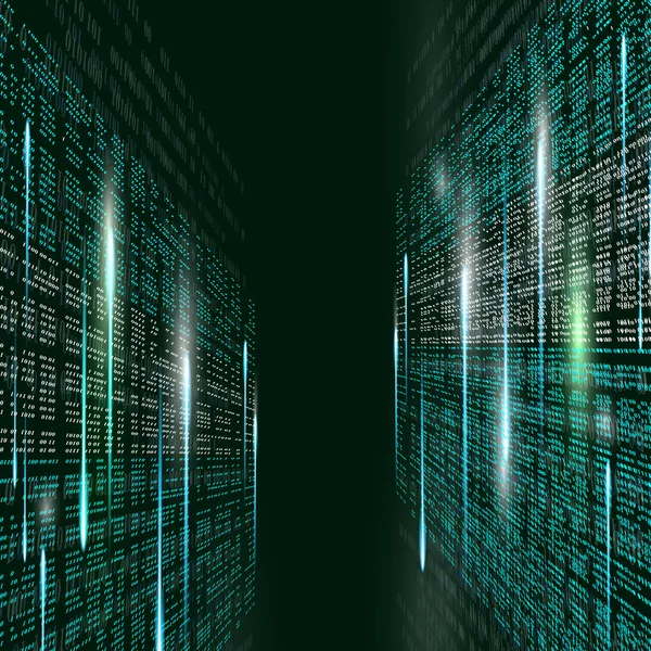 Matrix-Hintergrund abstrakter binärer Code — Stockvektor