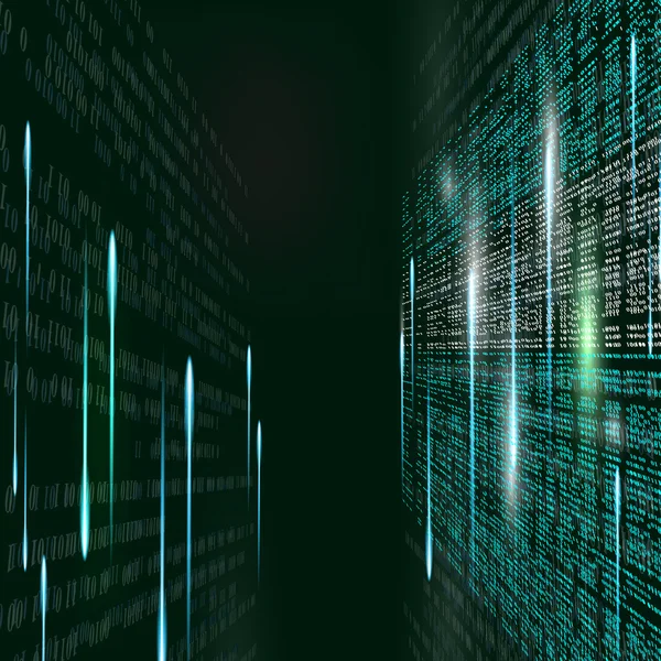 Matrix-Hintergrund abstrakter binärer Code — Stockvektor