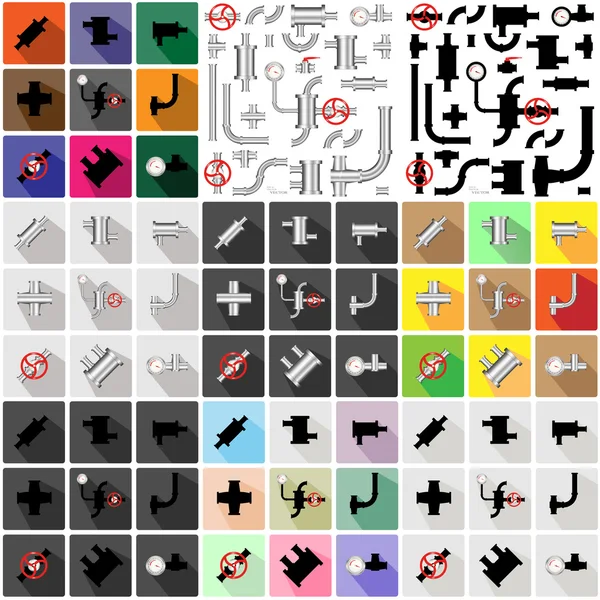 Додаток значка елементів трубопроводу — стоковий вектор
