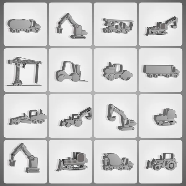 Set of construction machinery — Stock Vector
