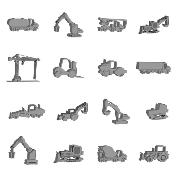 Set of construction machinery — Stock Vector