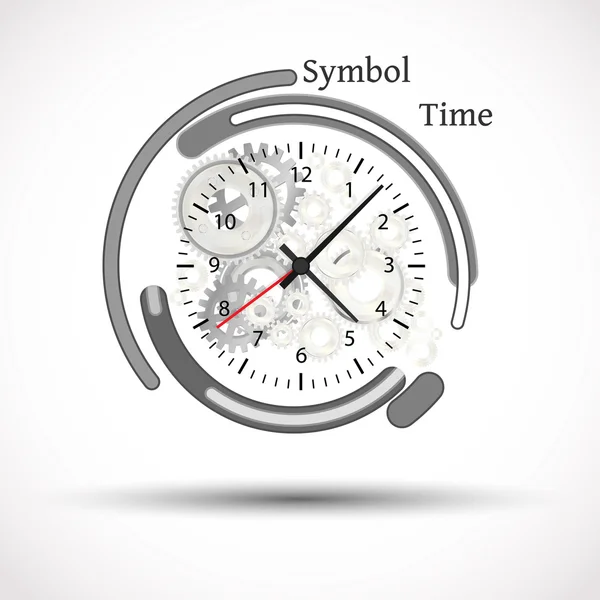 时钟与齿轮抽象 — 图库矢量图片