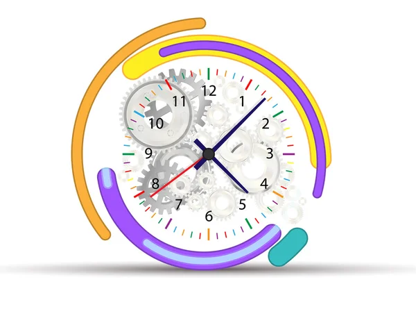 Reloj con engranajes abstracto — Vector de stock