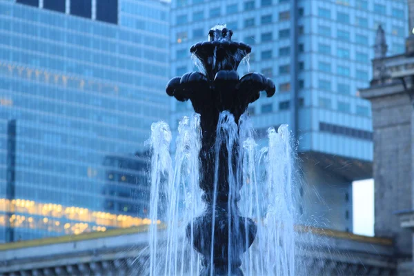 Fountain is in Warsaw — 图库照片