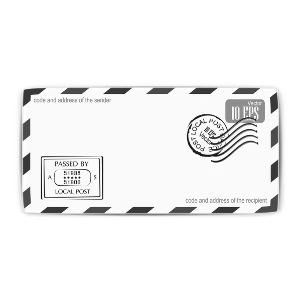 Courrier, enveloppe, lettre postale — Image vectorielle