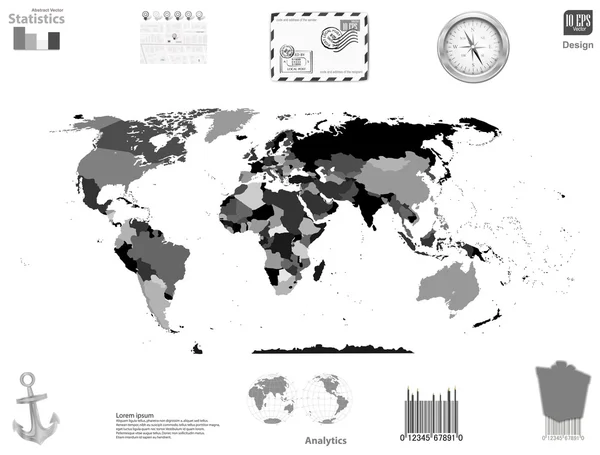 世界の政治地図 — ストックベクタ