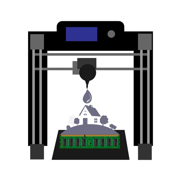 3D printer — Stock Vector