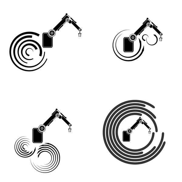 Robotica, robot hand, robot pictogram — Stockvector