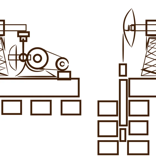 Petrol derrick, arka plan soyut — Stok Vektör