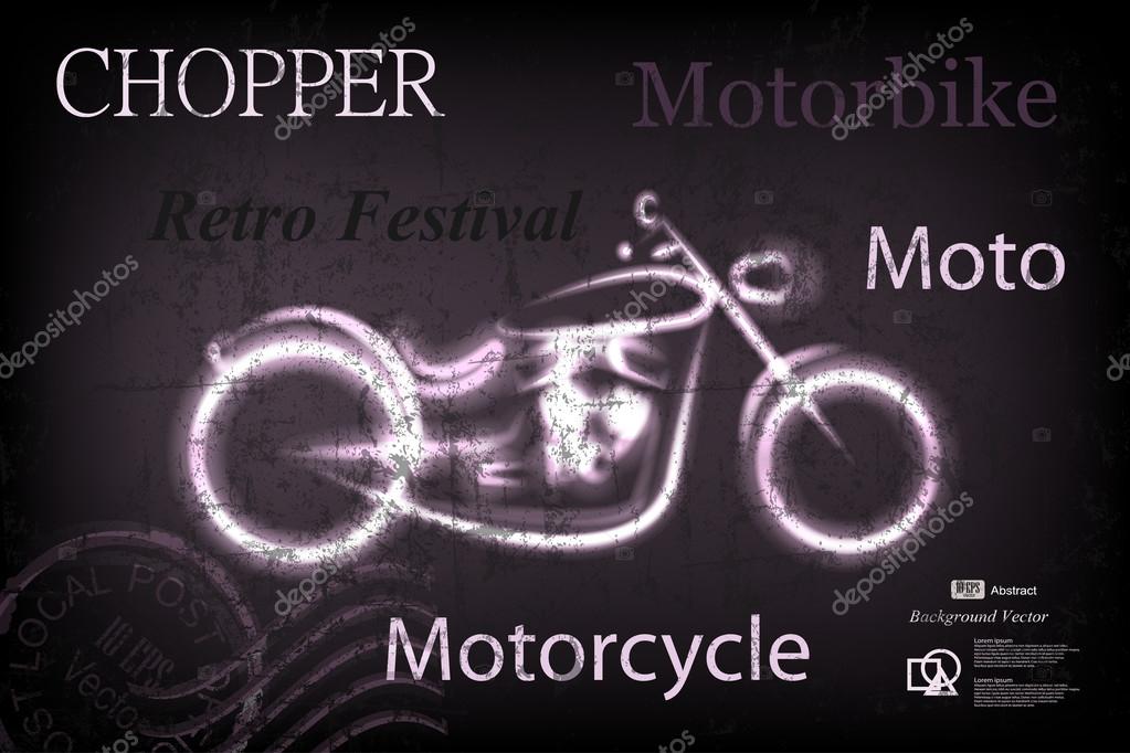 motorbike of glowing neon stock vector mertsalovvw 84789712
