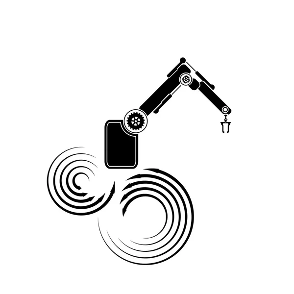 Robotika, robot ruku, ikona robota — Stockový vektor