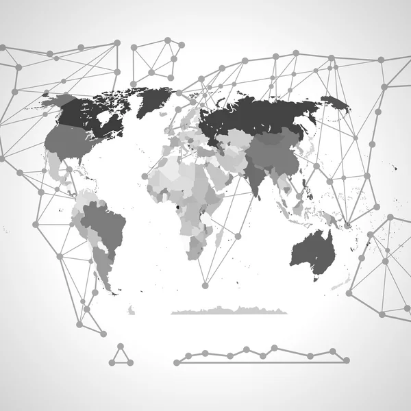 Politieke kaart van de wereld — Stockvector